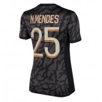 Camisa de Futebol Paris Saint-Germain Nuno Mendes #25 Equipamento Alternativo Mulheres 2023-24 Manga Curta